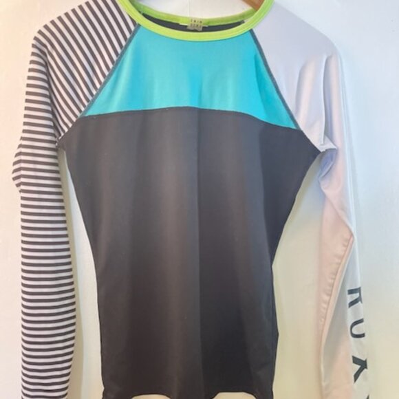 Roxy Striped Rash Guard - Picture 1 of 3